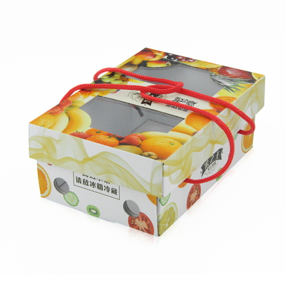 Custom Design Corrugated Cardboard Gift Box With Handles For Fruit And Vegetables
