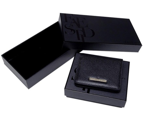 Custom Luxury UV Logo Printed Men'S Gift Wallet Box Packaging