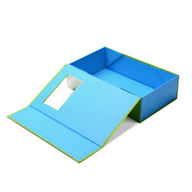 Durable Cardboard Paper Foldable Magnet Gift Box With Window Custom Size